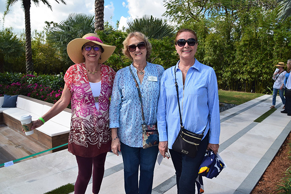 Bridget Duncan with Villager Nora Zinn and Lourdes O'Connell